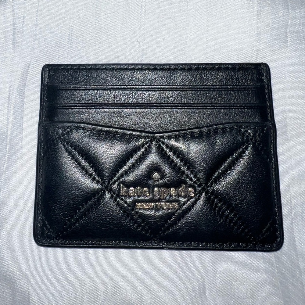 Kate Spade Quilted Black Card Holder
